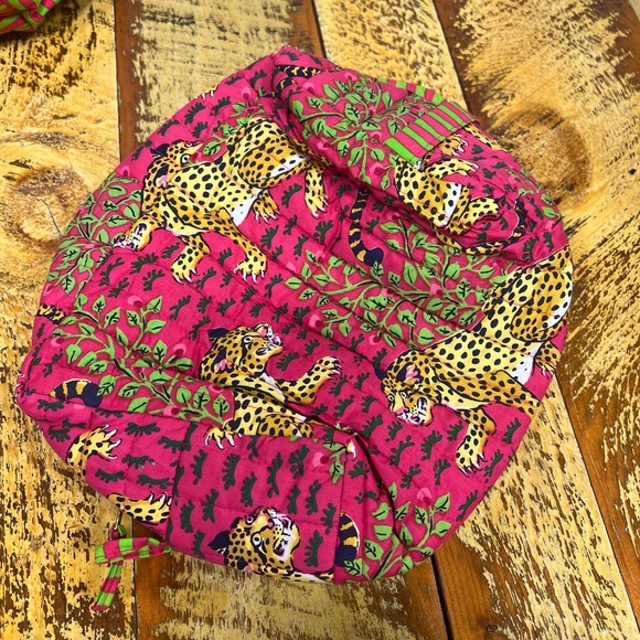 Pink Leopard Print Quilted weekend travel Tote Bag set of 3 printfresh bagheera - Picture 12 of 12